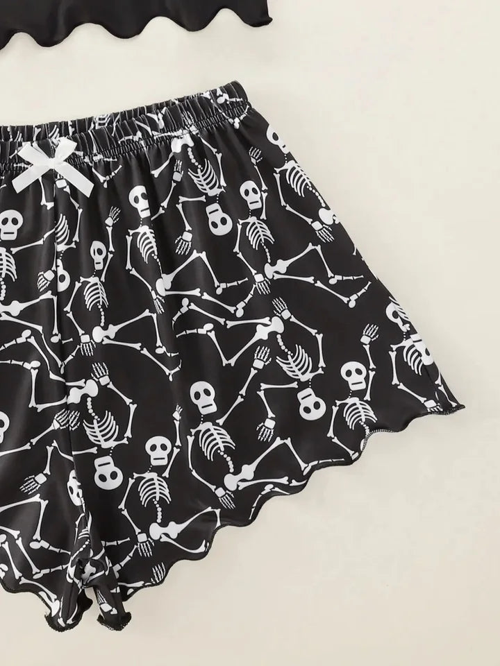 🇬🇧Skeleton Hand Print PJs - Black