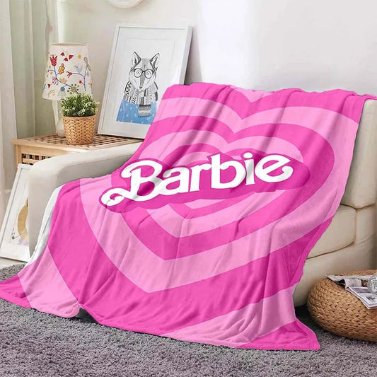 🇬🇧Barbi3 Throw Blanket - Hearts Pink