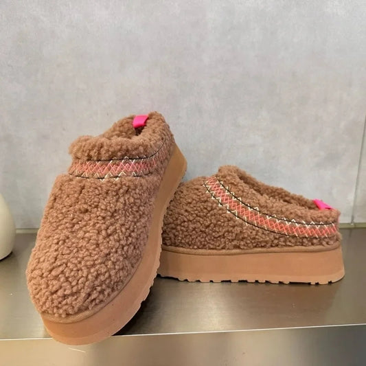 🇬🇧Fleece Chunky Slippers - Brown