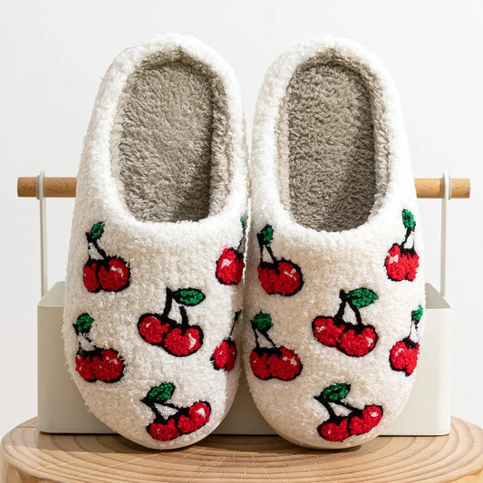 🇬🇧Fuzzy Slippers - Cute Cherry