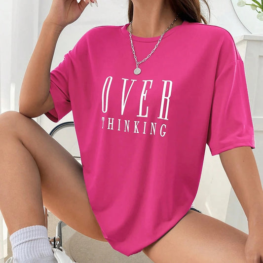 🇬🇧Overthinking Tshirt - Rose Red