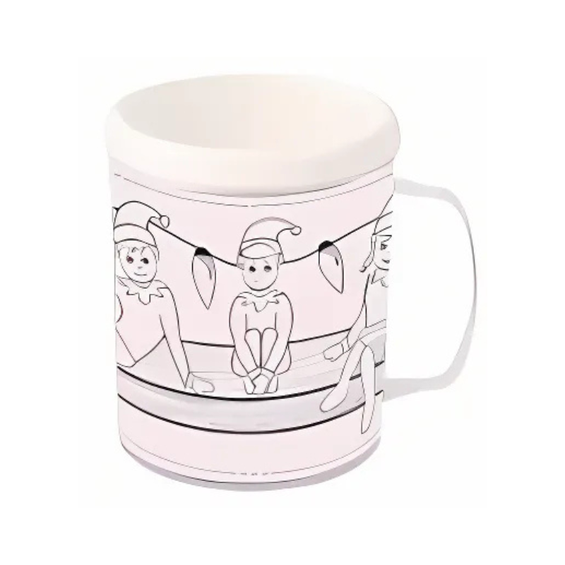 🇬🇧Elfin' Around Christmas Colouring Mug