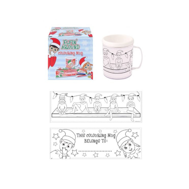 🇬🇧Elfin' Around Christmas Colouring Mug