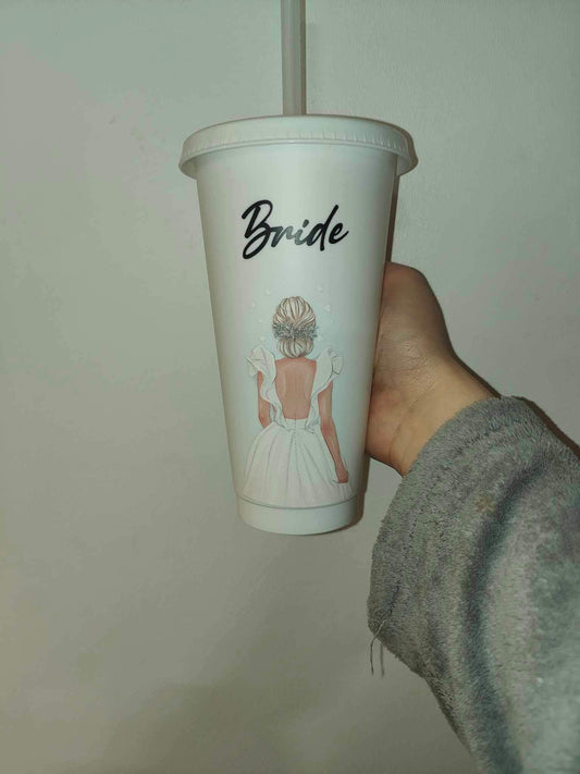 🇬🇧Personalised Bride Cold Cup 24oz