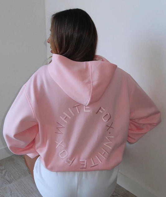 🇬🇧Circle Text Fall Hoodie - Pink