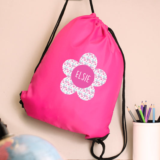 🇬🇧Personalised Flower Pink Kit Bag