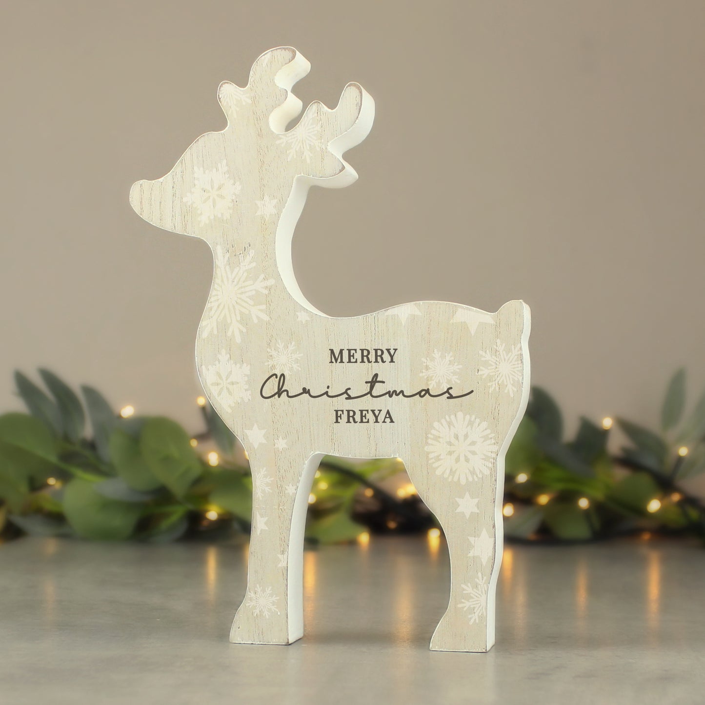 🇬🇧Personalised Snowflake Reindeer Ornament