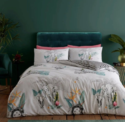 🇬🇧Savannah Floral Grey Duvet Set