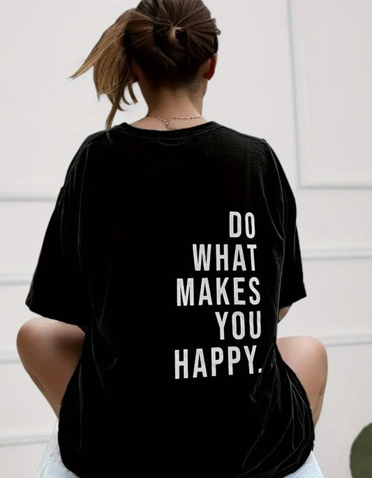 🇬🇧Do What Makes You Happy Back Print Tshirt - Black