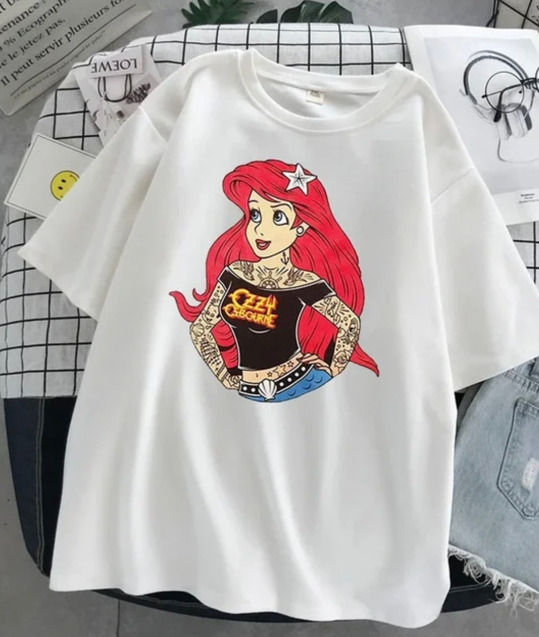 🇬🇧Tattoo Mermaid Tshirt - White