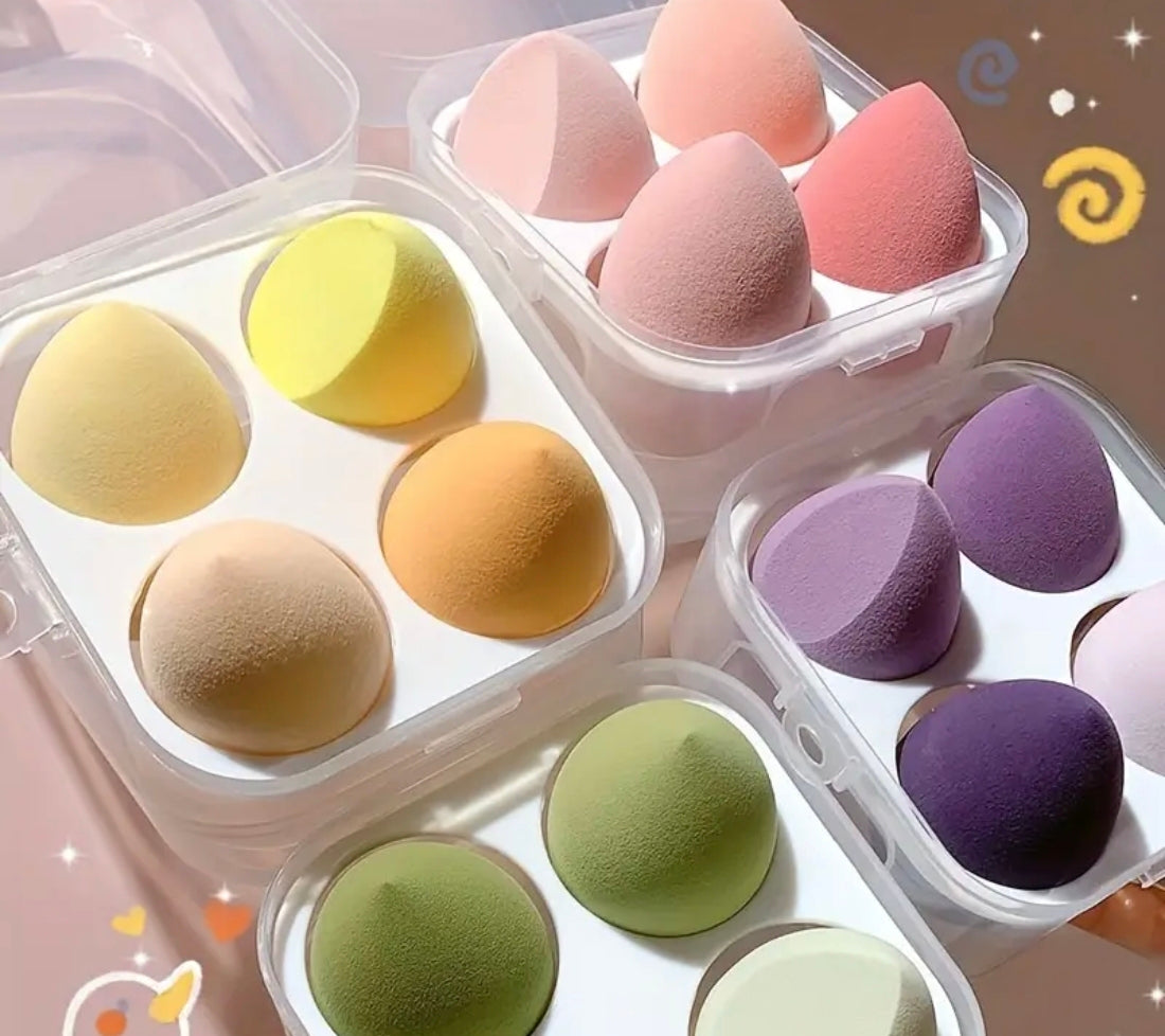 🇬🇧4pcs Makeup Sponge Set - Matcha Green