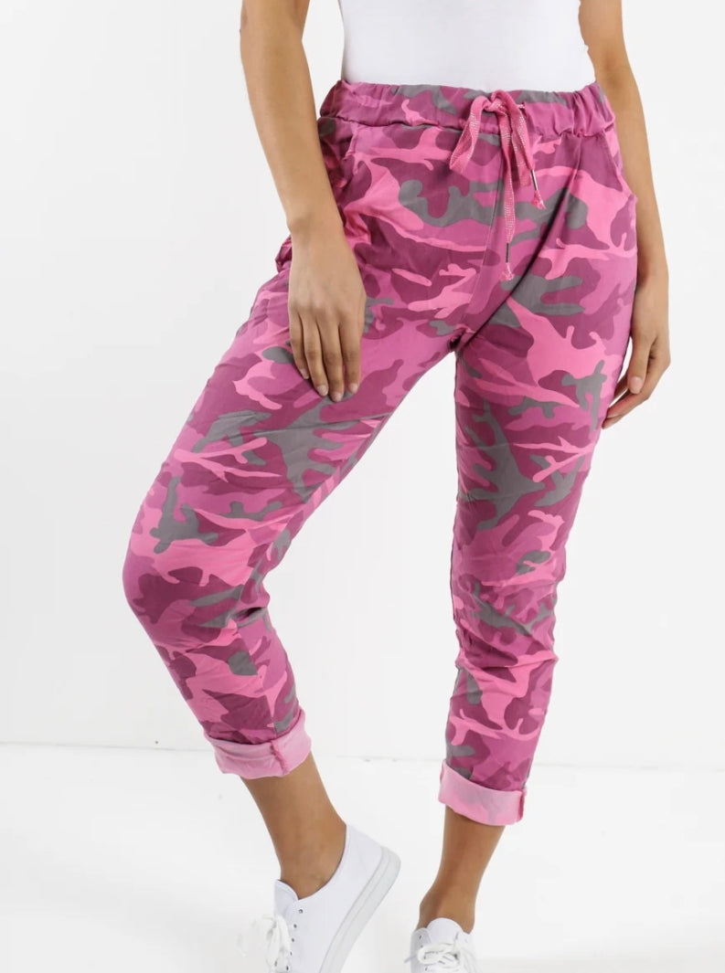 🇬🇧Camo Magic Pants - Fuchsia