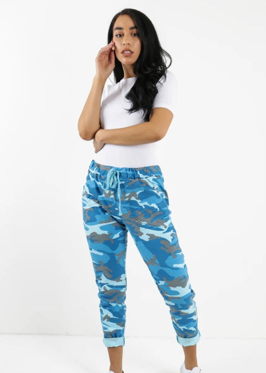 🇬🇧Camo Magic Pants - Turquoise