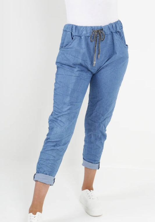 🇬🇧Denim Look Stretch Magic Pants - Light Wash