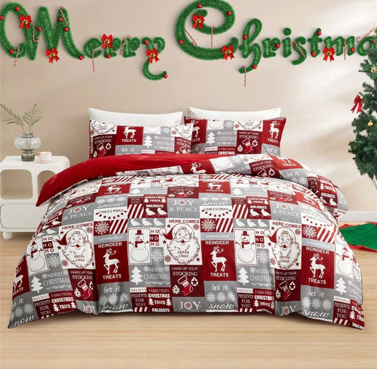 🇬🇧Christmas Patchwork Duvet Cover Set