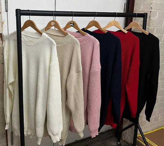 🇬🇧Chunky Knitted Long Sleeve Oversized Jumper - 6 Colours