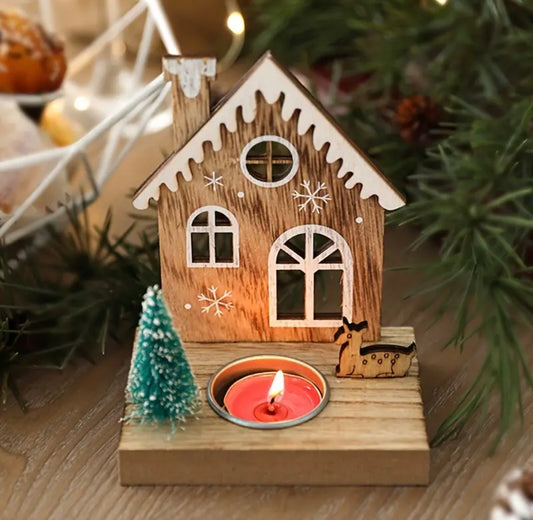 🇬🇧Christmas House Tree Tealight Holder