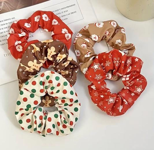 🇬🇧5 Pack Christmas Scrunchies