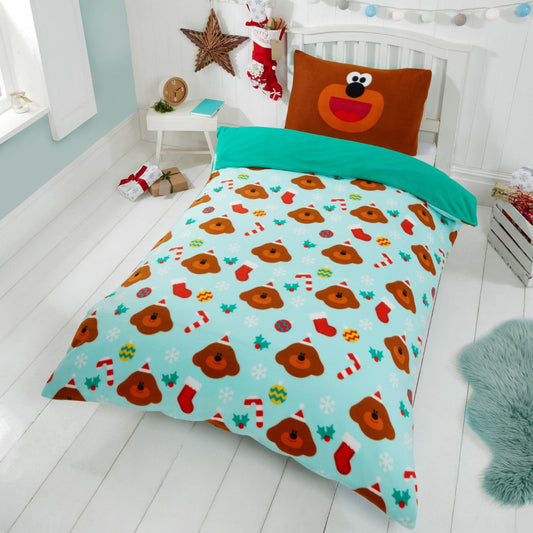 🇬🇧Hey Duggee Christmas Decor Fleece Duvet Cover Set