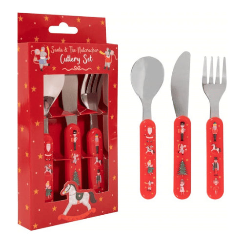 Christmas Santa & The Nutcracker Kids Cutlery Set