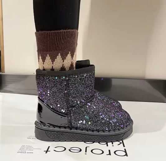 🇬🇧Kids Snugg Boots Glitter - Black