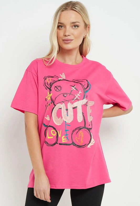 🇬🇧Cute Bear Oversized Tshirt - 7 Colours