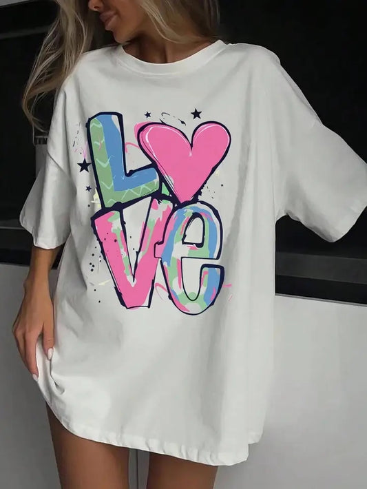 🇬🇧Pastal Love Couple Oversized Tshirt