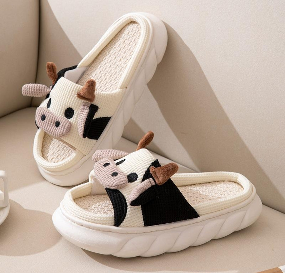 Open Toe Slippers / Frog, Cow, Bunny