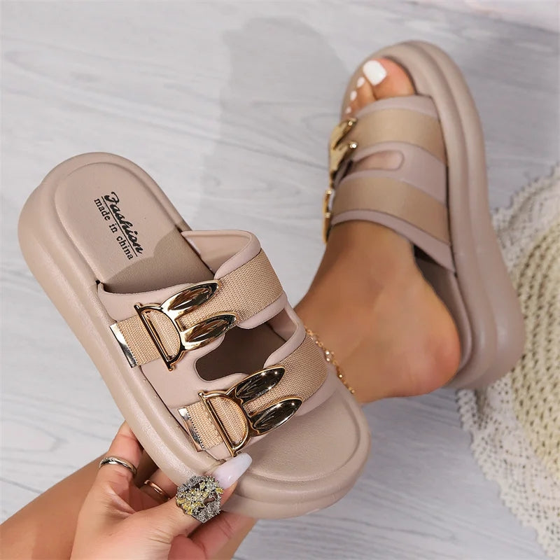 🇬🇧Adjustable Strap Double Buckle Sandals