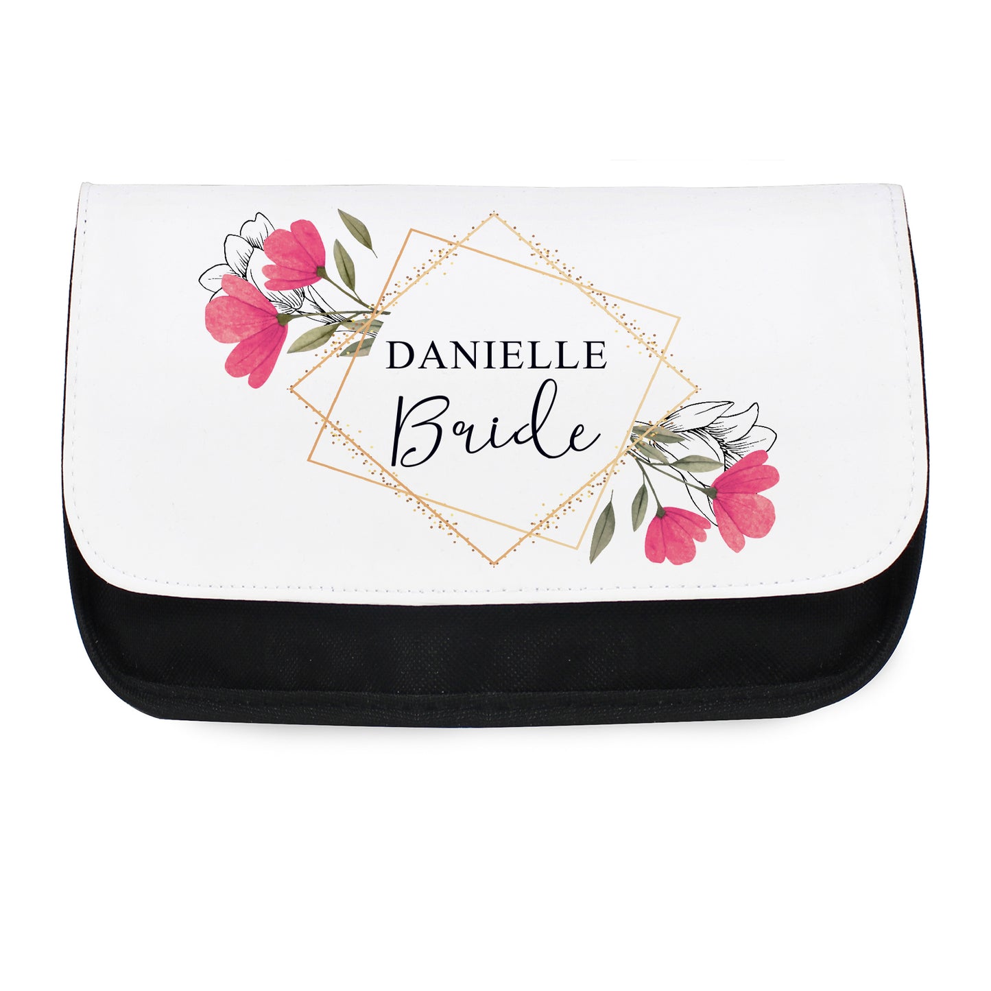 🇬🇧Personalised Pink Floral Make Up Bag