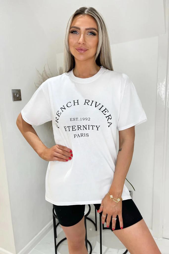 🇬🇧Riviera Slogan T-shirt Oversized - 2 Colours