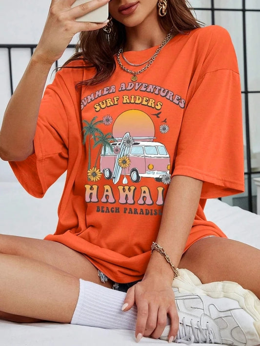 🇬🇧Hawaii Summer Adventures Tshirt - 4 Colours