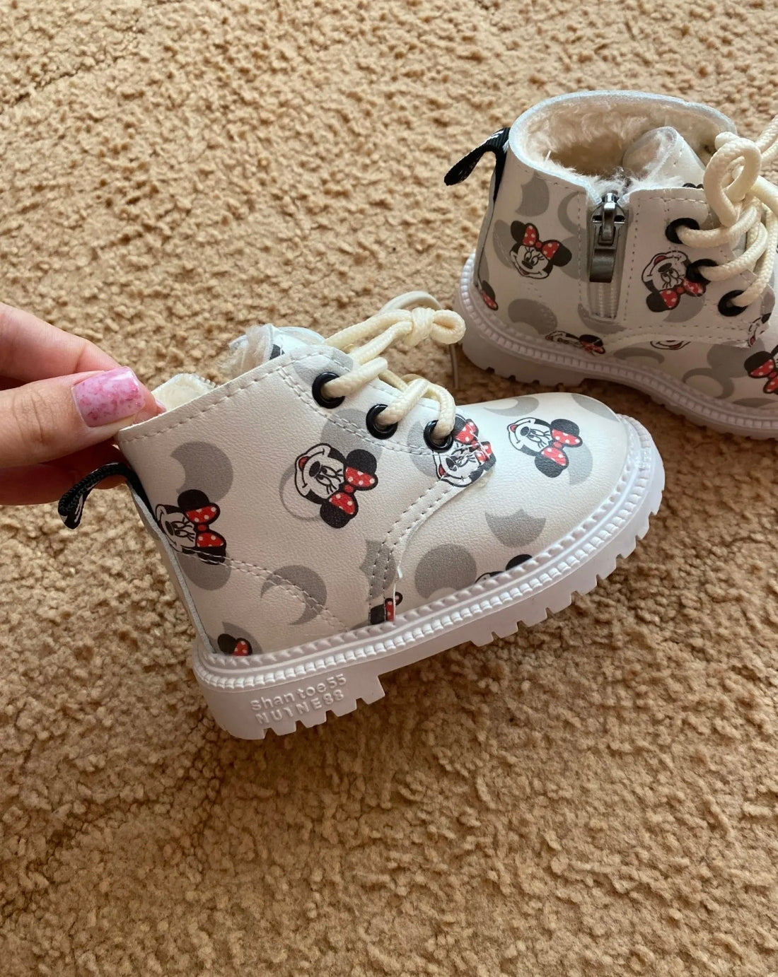 Kids Cartoon Boots - White