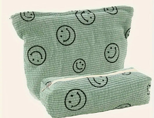 🇬🇧2PC Smiley Face Cord Costmetic Bags