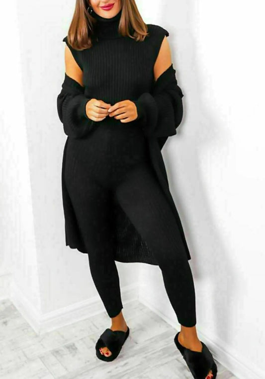 🇬🇧Roll Neck 3PC Loungewear - Black