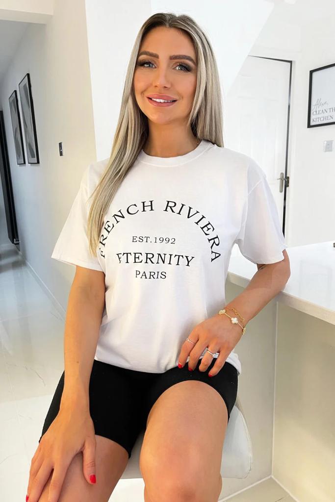 🇬🇧Riviera Slogan T-shirt Oversized - 2 Colours