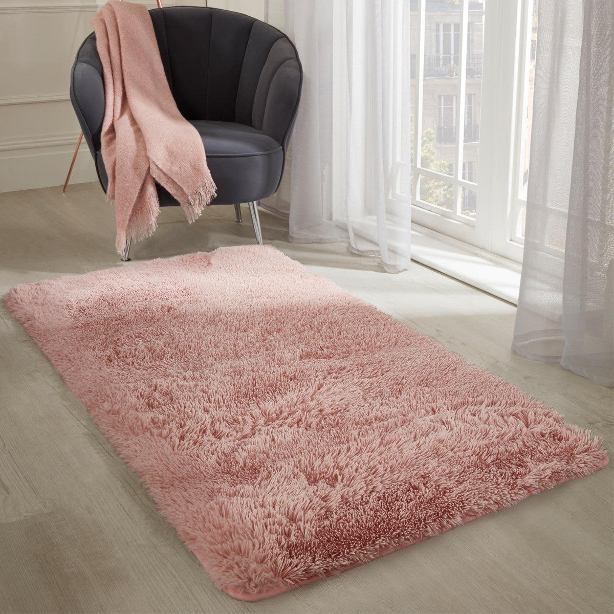 🇬🇧Fluffy Rug - Blush Pink