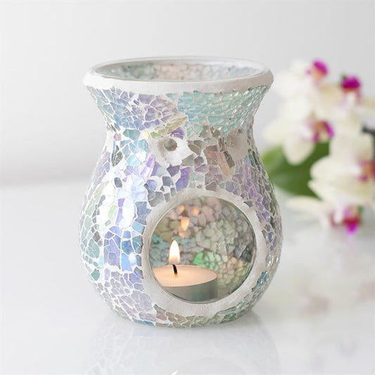 🇬🇧Small Light Blue Iridescent Crackle Oil Burner