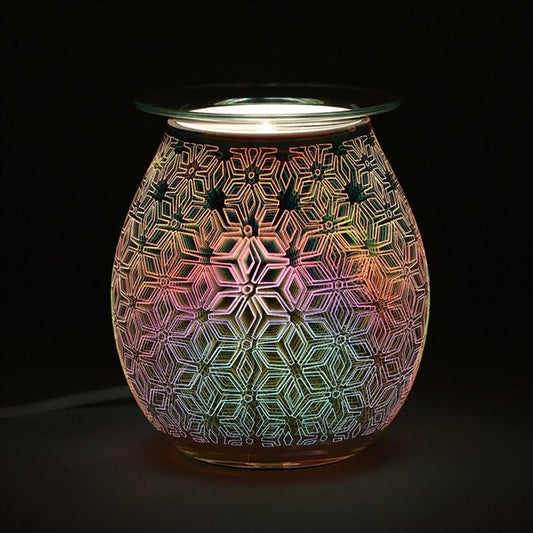 🇬🇧3D Geometric Flower Light Up Electric Oil Burner